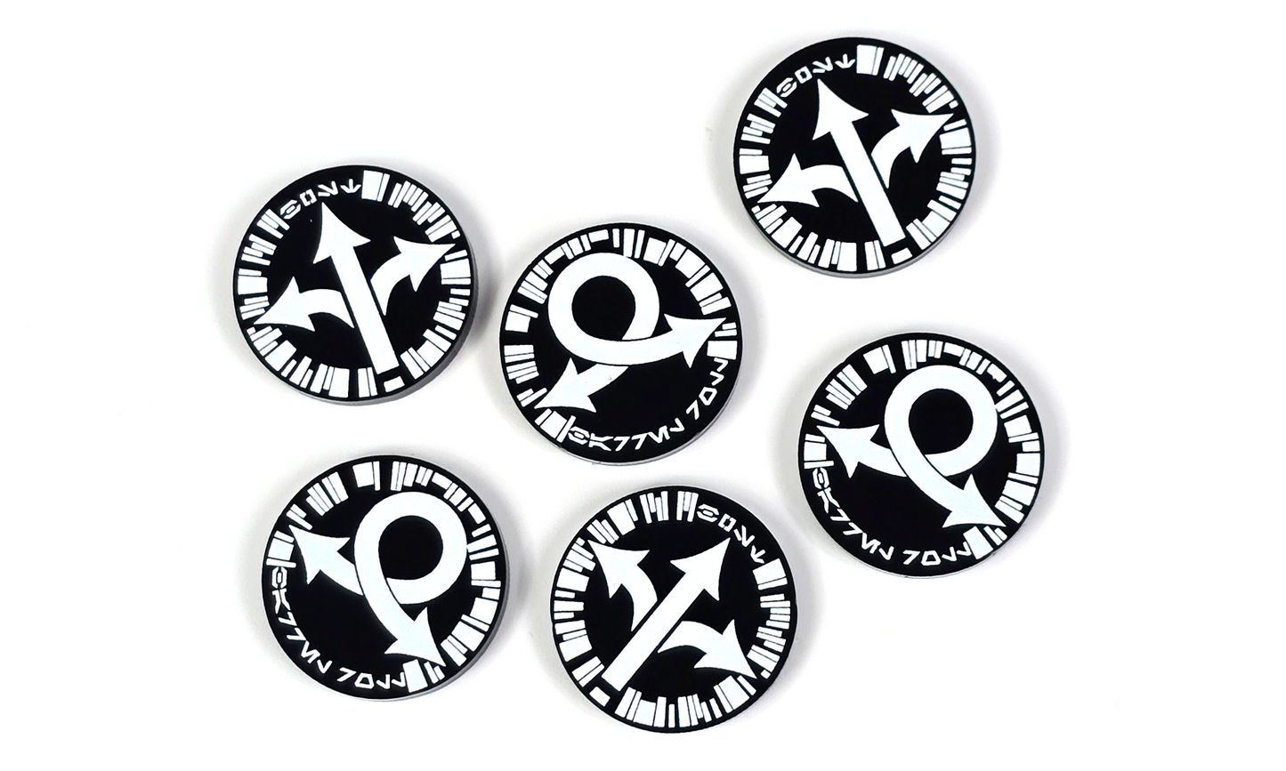 V2 Acrylic Colour Printed Gaming Tokens for Star Wars X-Wing. Boost/Barrell Roll