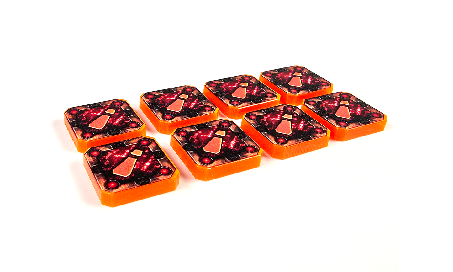 V2 Acrylic Colour Printed Gaming Stress Tokens for Star Wars X-Wing. New Range
