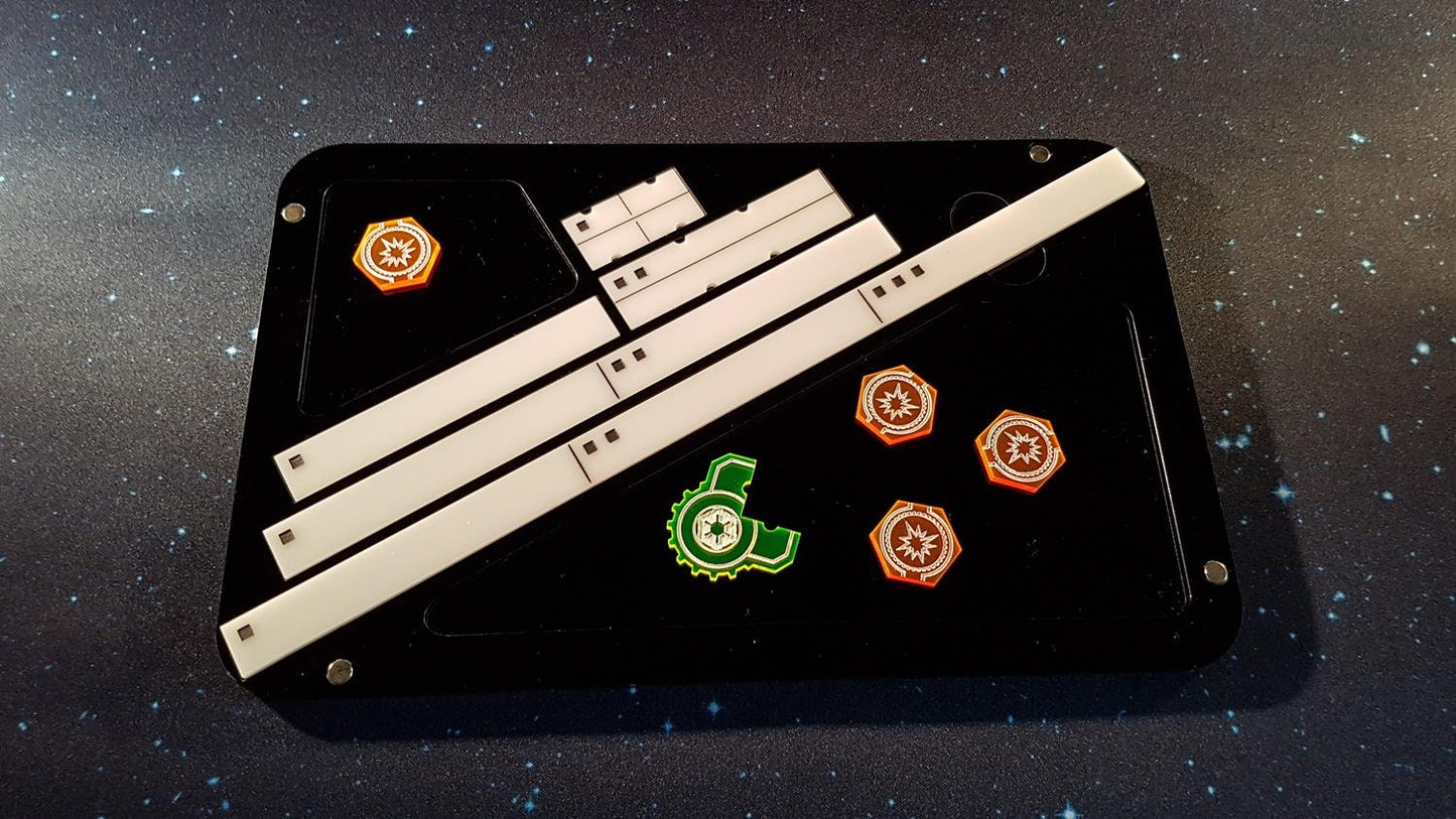 V2 Acrylic Colour Print Gaming Template Tray for Star Wars X-Wing