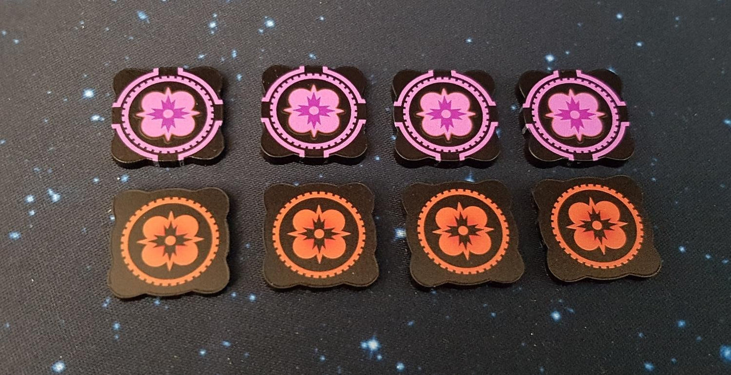 V2 Acrylic Colour Printed Gaming Force Tokens (Double Sided) for Star Wars X-Wing
