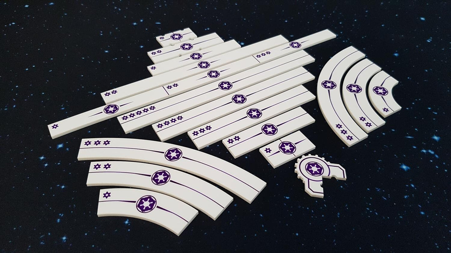 V2 Acrylic Colour Printed Gaming Templates (Imperial) for Star Wars X-Wing