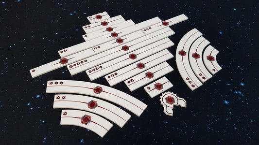 V2 Acrylic Colour Printed Gaming Templates (First Order) for Star Wars X-Wing