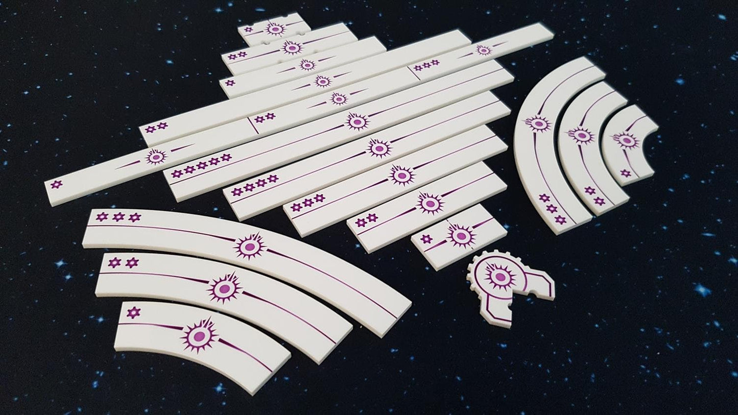 V2 Acrylic Colour Printed Gaming Templates (Black Sun) for Star Wars X-Wing