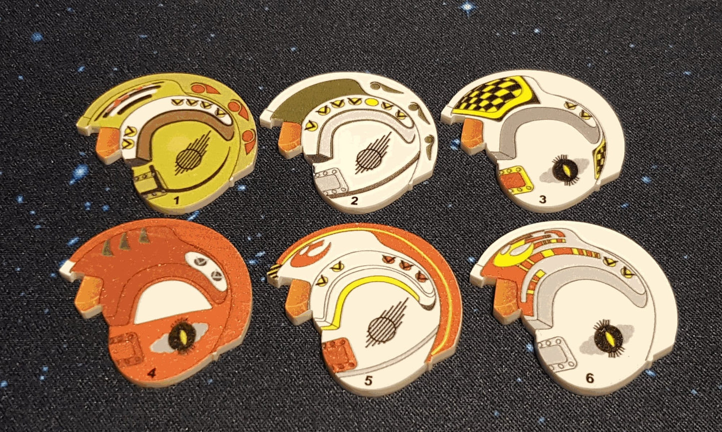 V2 Acrylic Colour Printed Gaming Red Squadron Target Locks 1-6 for Star Wars X-Wing
