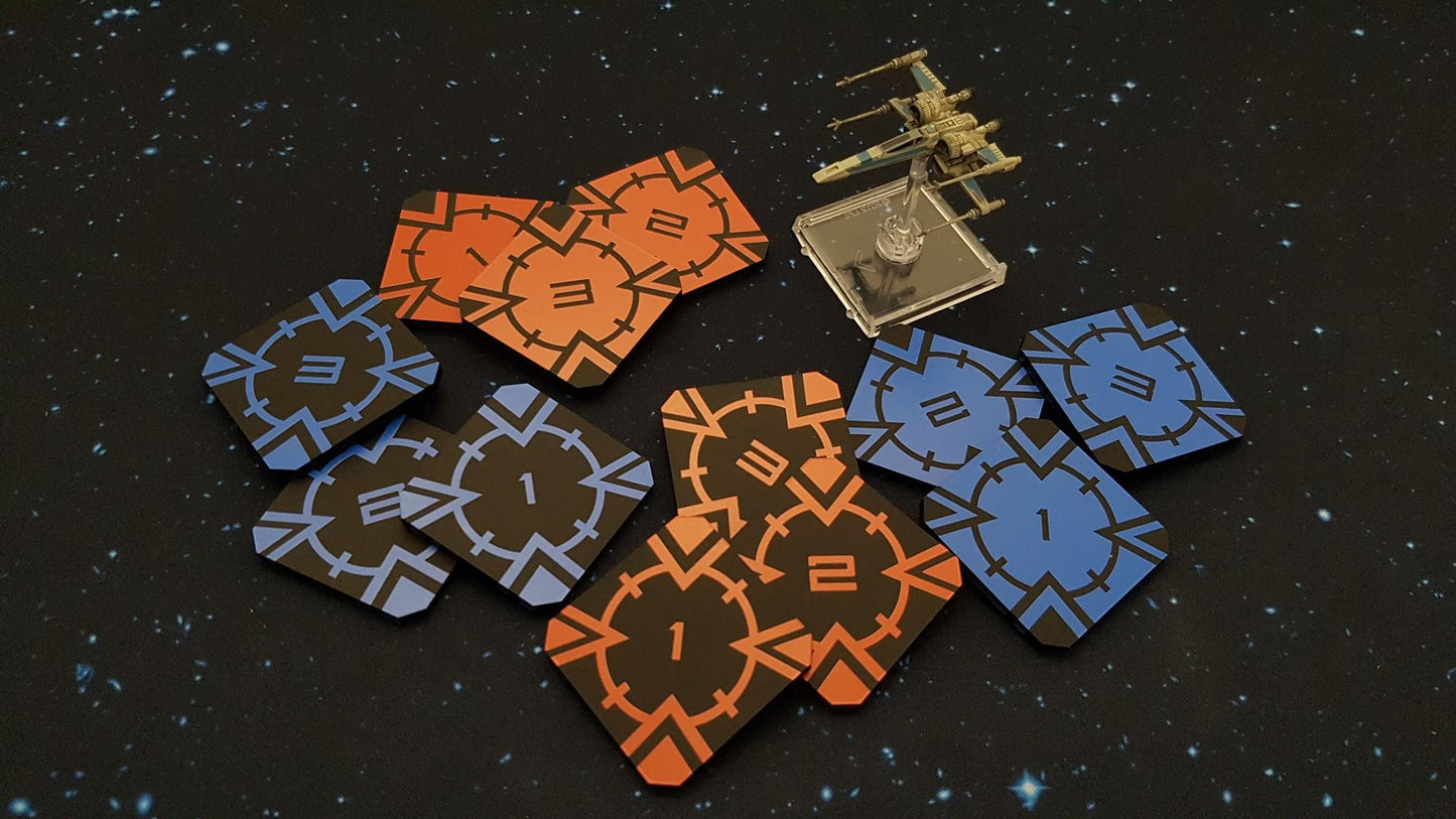 V2 Acrylic Colour Printed Gaming Over Sized Tokens for Star Wars X-Wing
