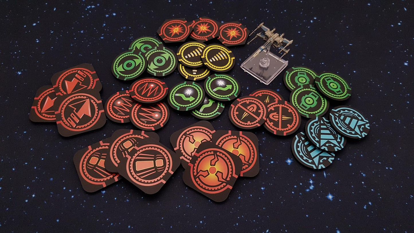 V2 Acrylic Colour Printed Gaming Over Sized Tokens for Star Wars X-Wing