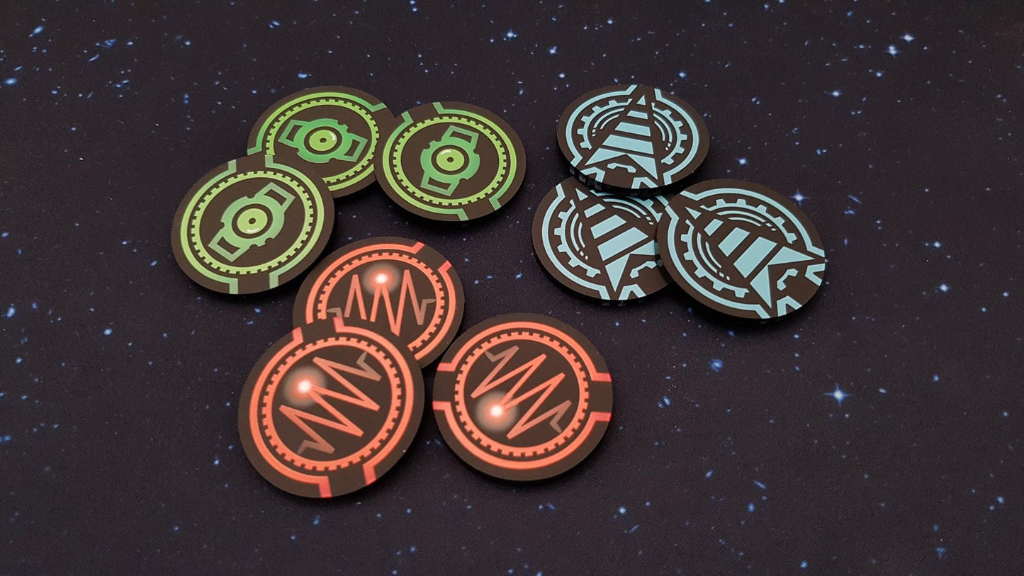 V2 Acrylic Colour Printed Gaming Over Sized Tokens for Star Wars X-Wing