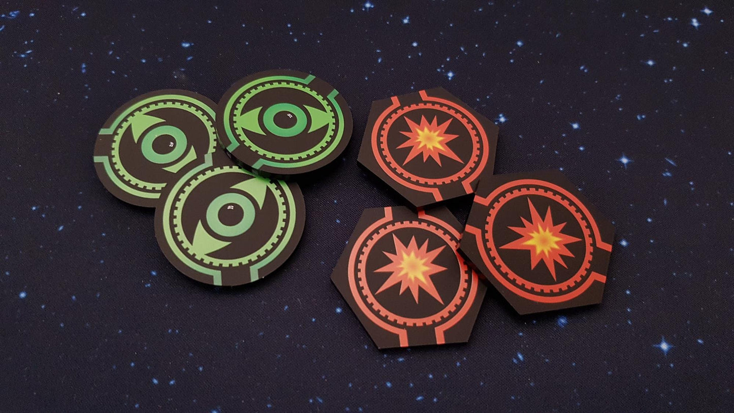 V2 Acrylic Colour Printed Gaming Over Sized Tokens for Star Wars X-Wing