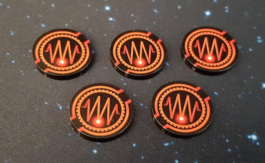 V2 Acrylic Colour Printed Gaming Jamming Tokens for Star Wars X-Wing