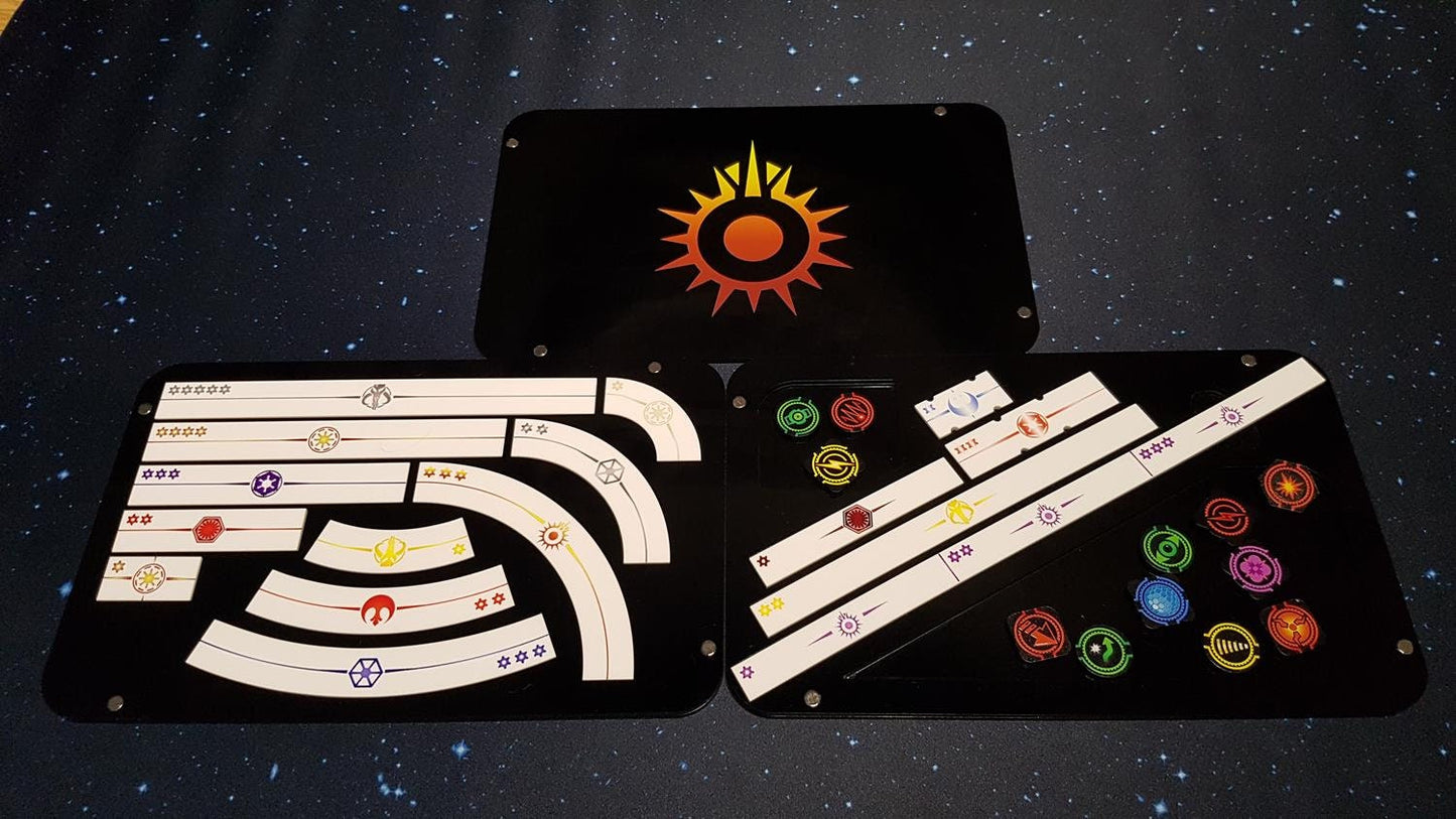 V2 Acrylic Colour Print Gaming Template Tray for Star Wars X-Wing