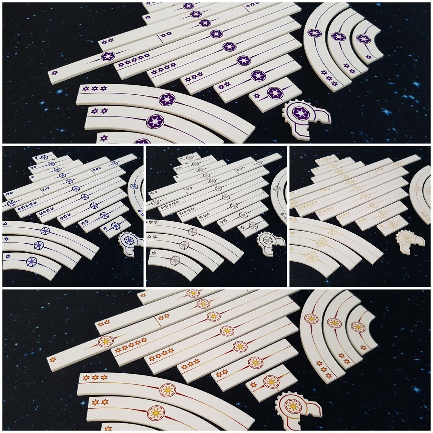 V2 Acrylic Colour Printed Gaming Templates (First Order) for Star Wars X-Wing