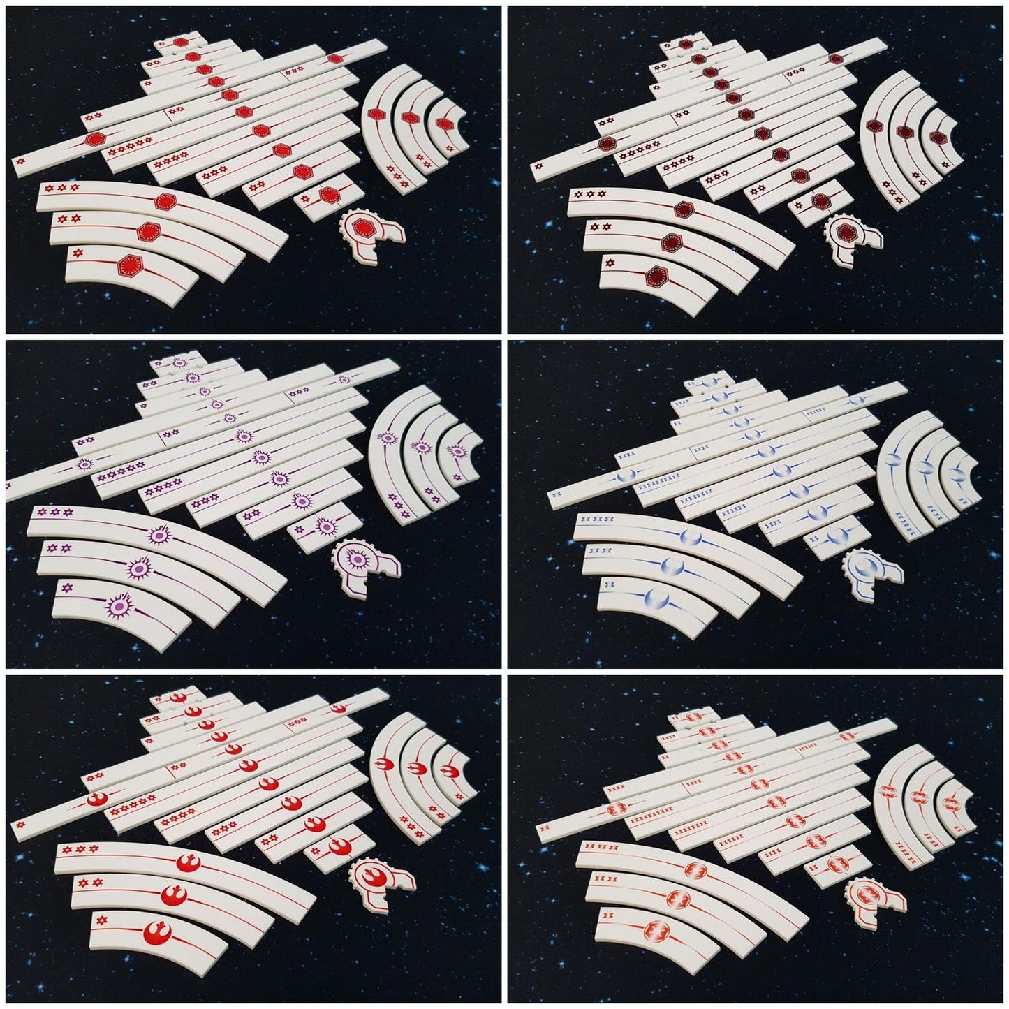 V2 Acrylic Colour Printed Gaming Templates (Black Sun) for Star Wars X-Wing