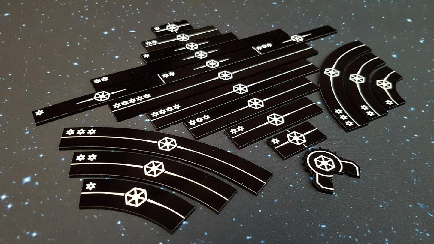 V2 Acrylic Colour Printed Gaming Templates (Separatist Alliance) for Star Wars X-Wing
