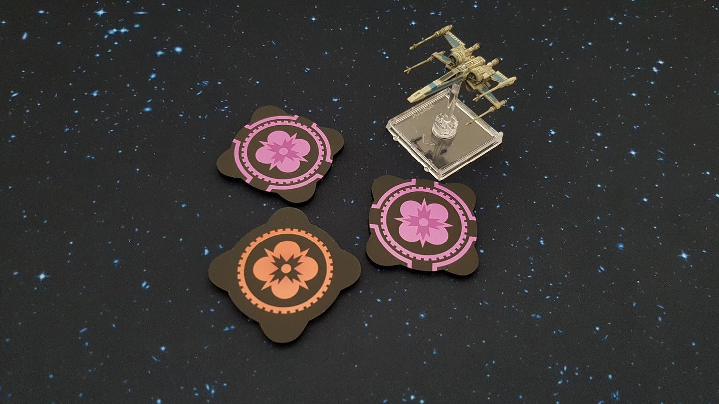 V2 Acrylic Colour Printed Gaming Over Sized Tokens for Star Wars X-Wing
