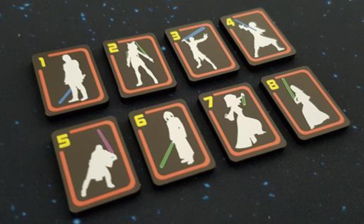 V2 Acrylic Colour Printed Jedi Target Lock Tokens 1 - 8 for Star Wars X-Wing