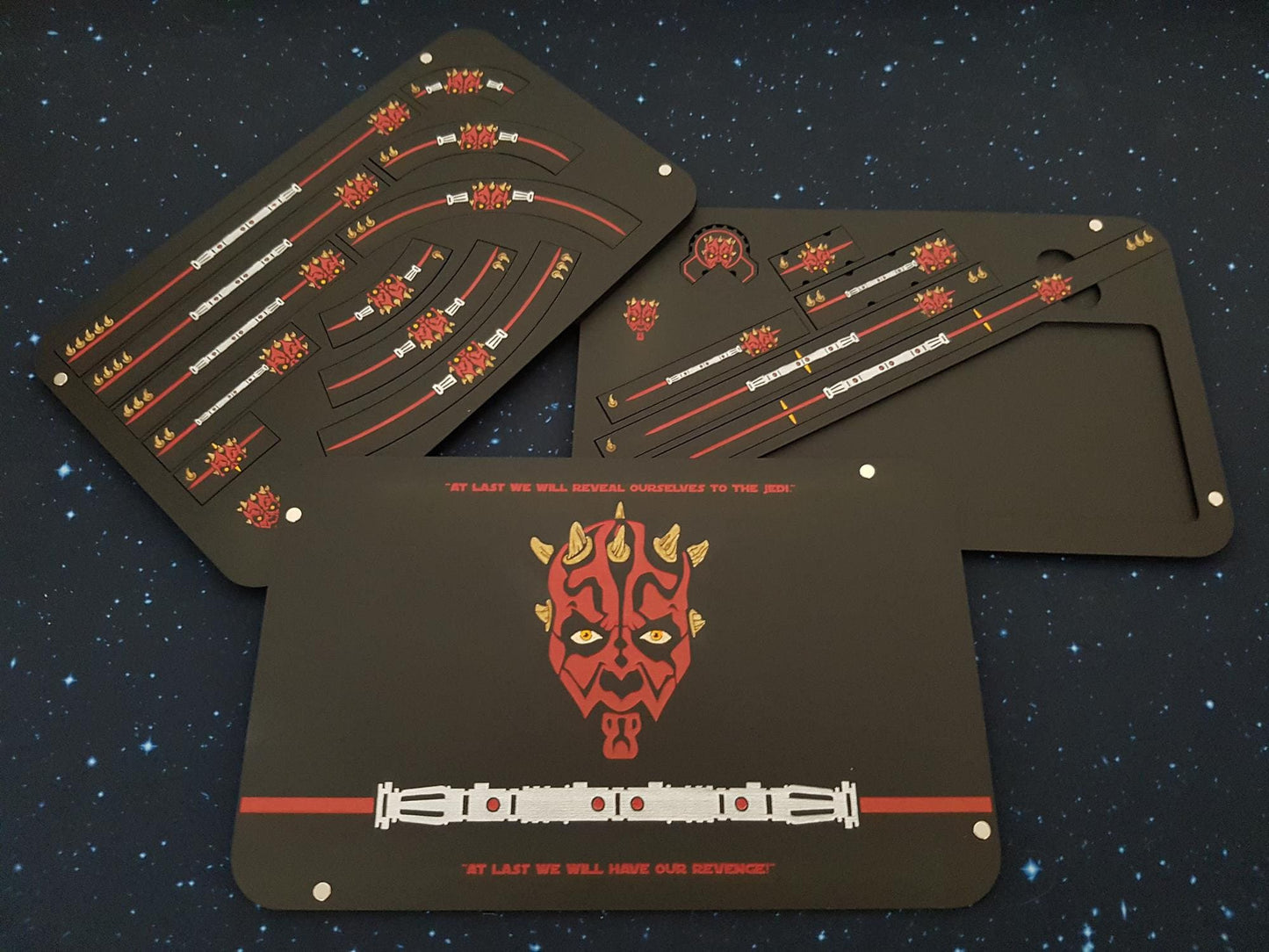 V2 Black Matt Acrylic Colour Printed and Engraved Darth Maul Collection *LIMITED EDITION 2* for Star Wars X-Wing