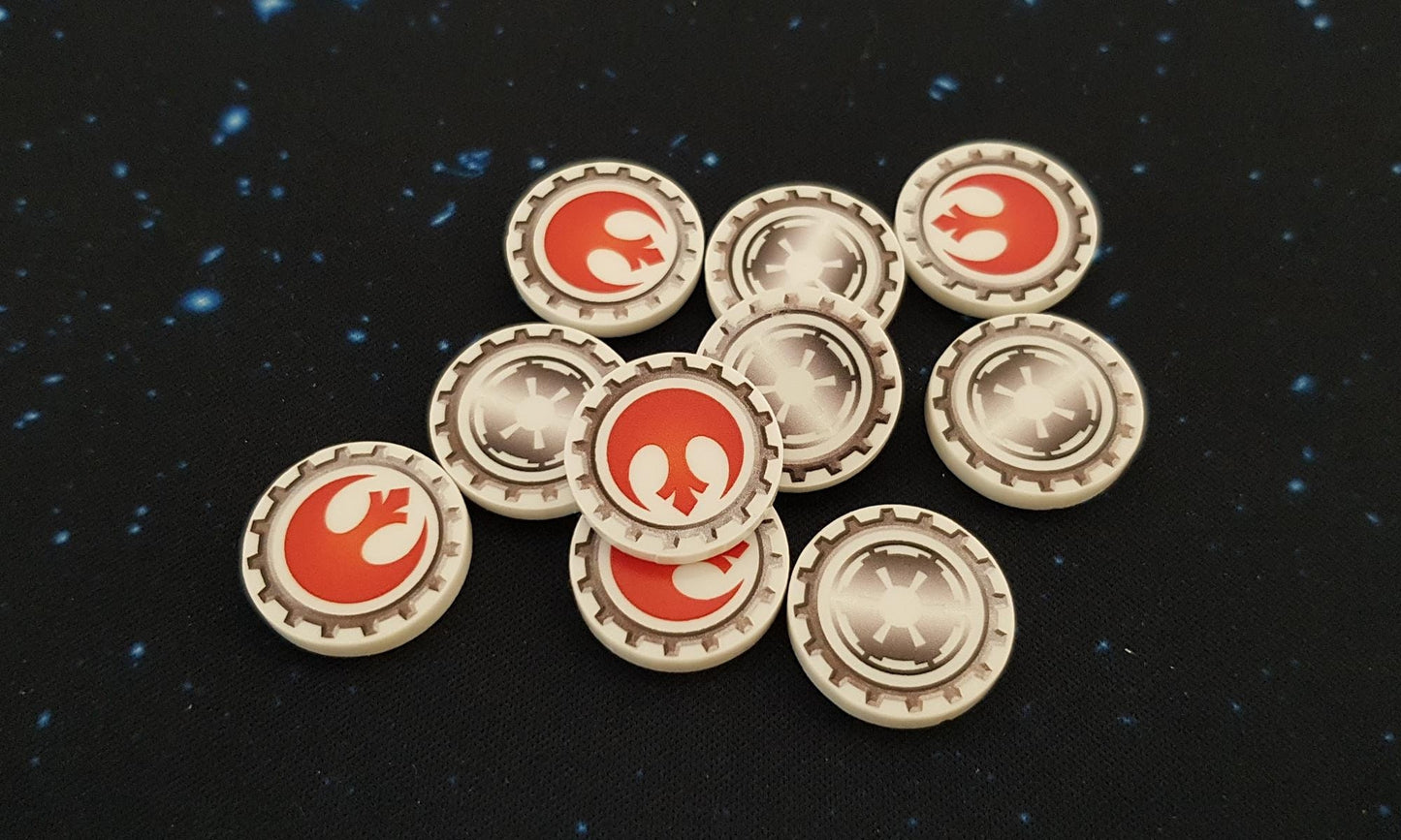 V2 Acrylic Colour Printed Gaming Tokens (Victory) for Star Wars Armada