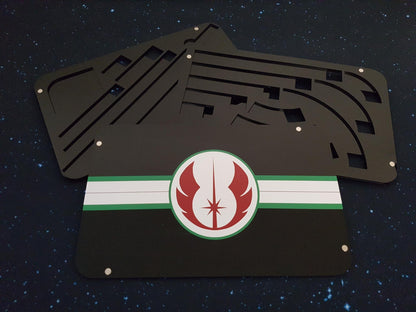 V2 Black Acrylic, Colour Printed Jedi Collection (Templates, Tray, Damage Decks) for Star Wars X-Wing