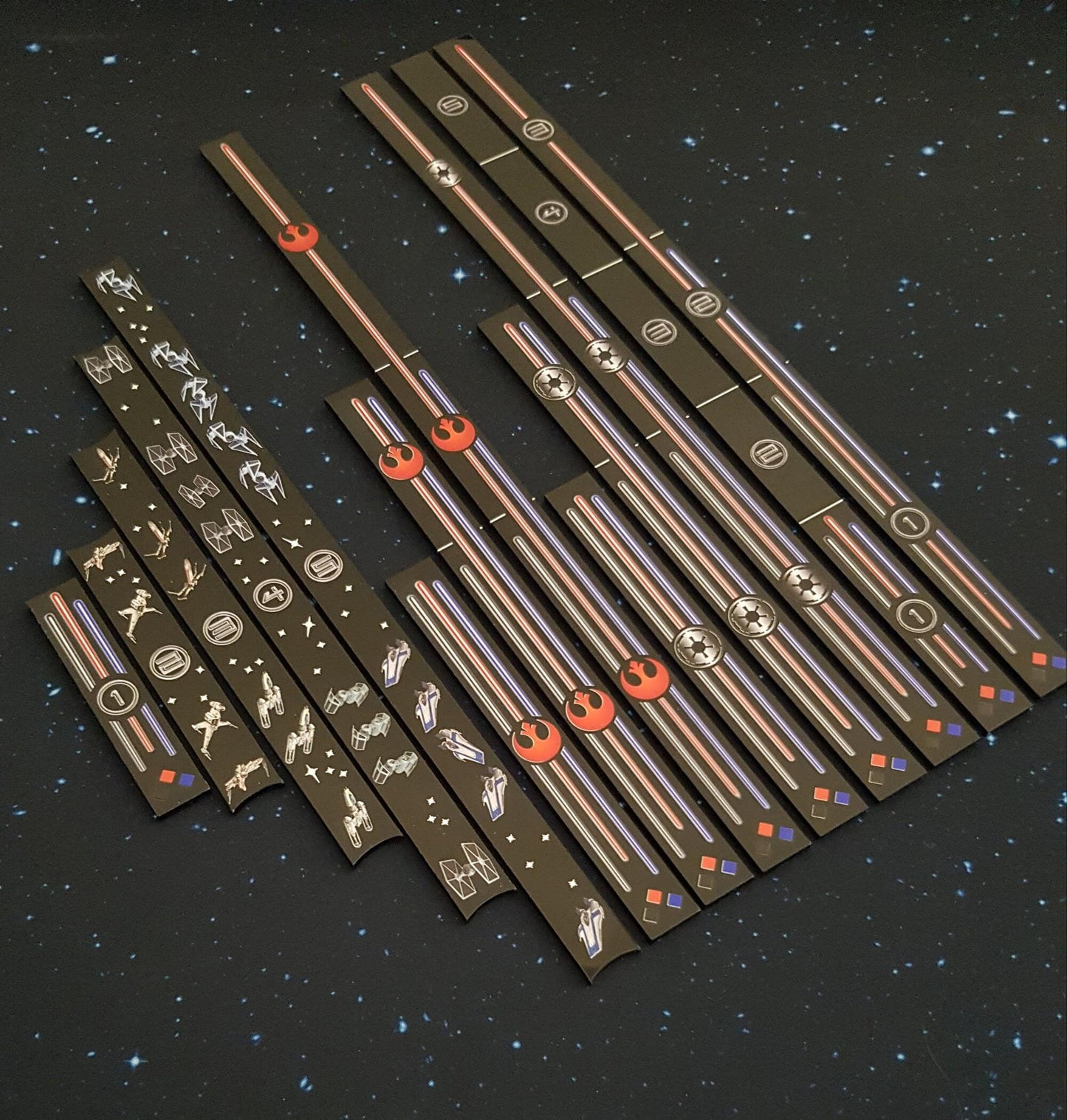 Acrylic Colour Printed Gaming Templates (Movement) for Star Wars Armada