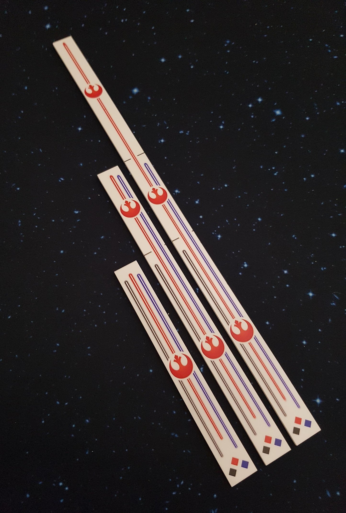 Acrylic Colour Printed Gaming Templates (Rebel) for Star Wars Armada