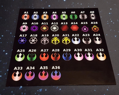 Acrylic Colour Printed Gaming Templates (Rebel) for Star Wars Armada