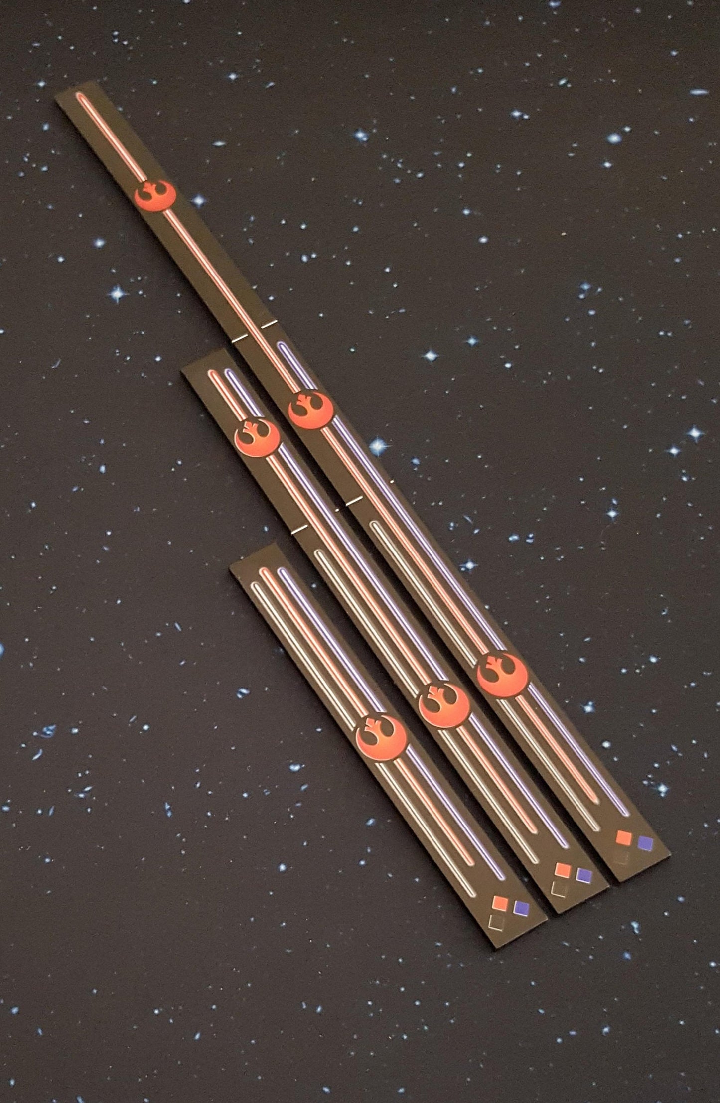 Acrylic Colour Printed Gaming Templates (Rebel) for Star Wars Armada