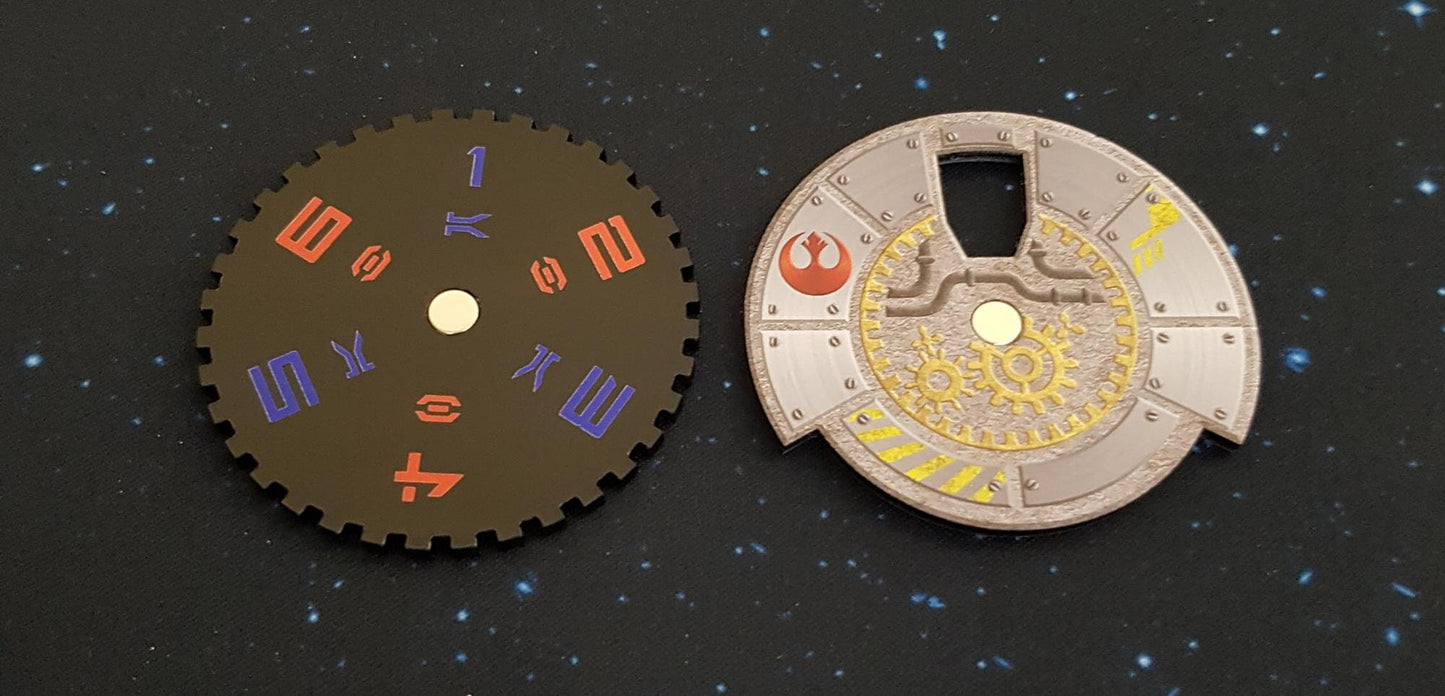 Acrylic Colour Printed Gaming Dials for Star Wars Armada