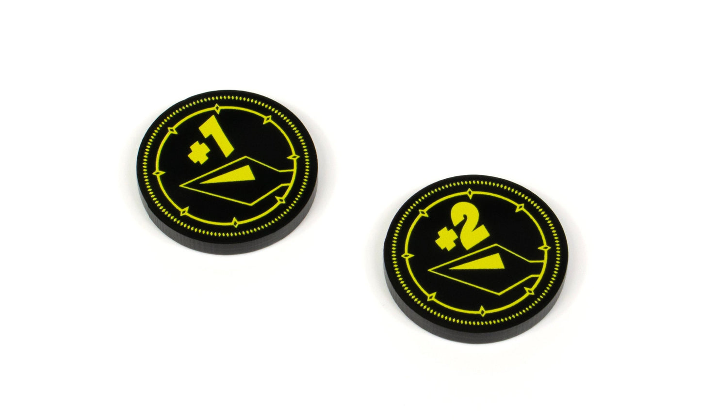 Damage Modifier Tokens +1/+2 (Double Sided) for Flesh and Blood TCG