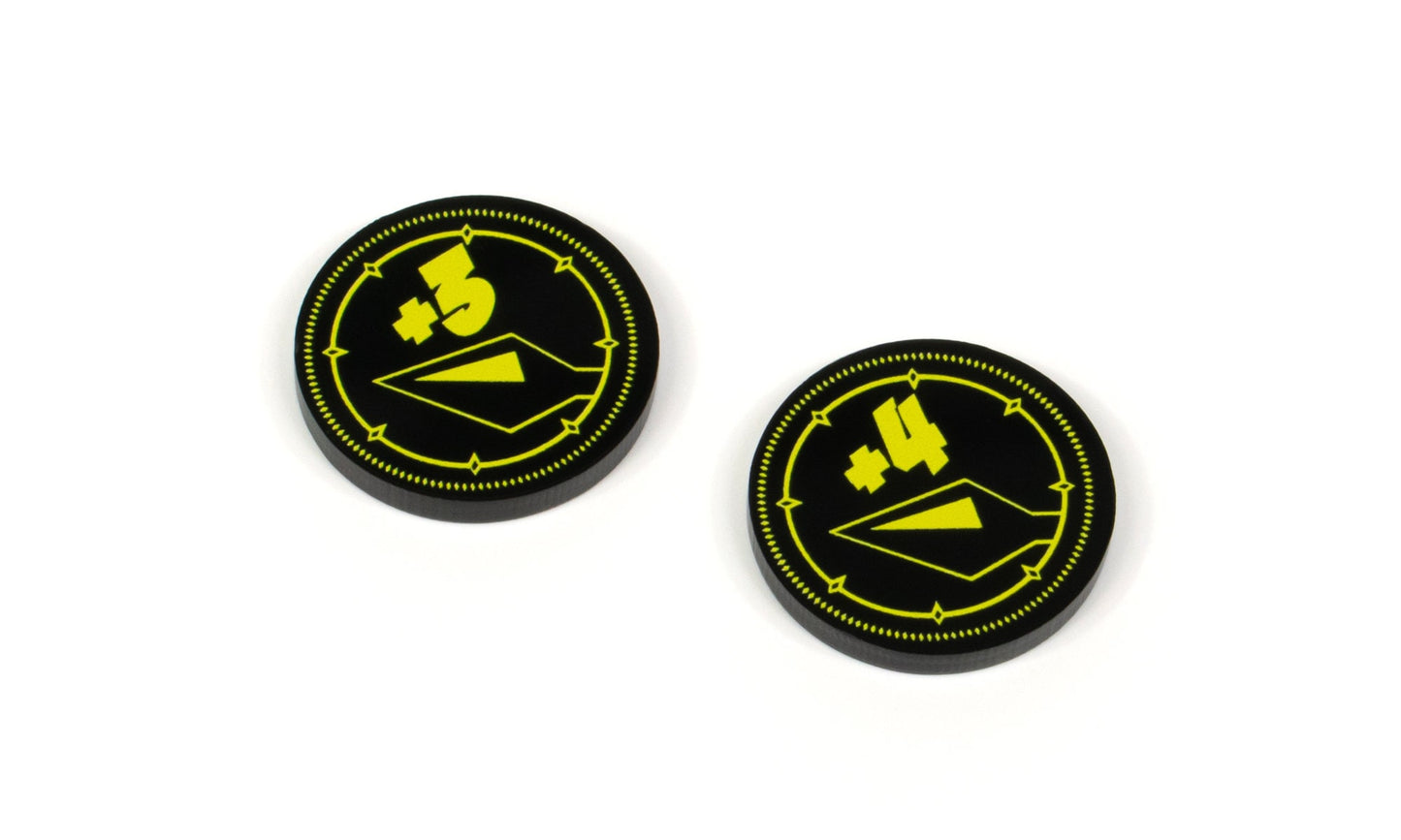 Damage Modifier Tokens +3/+4 (Double Sided) for Flesh and Blood TCG