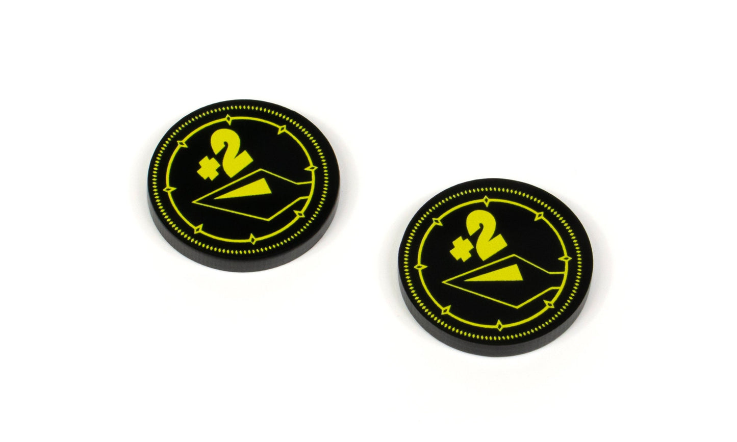 Damage Modifier Tokens +1/+2 (Double Sided) for Flesh and Blood TCG