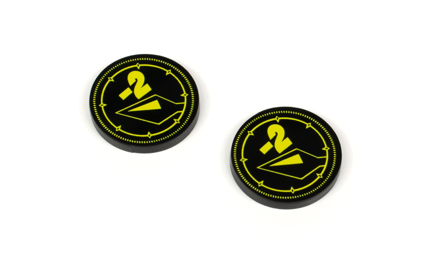 Damage Modifier Tokens -1/-2 (Double Sided) for Flesh and Blood TCG