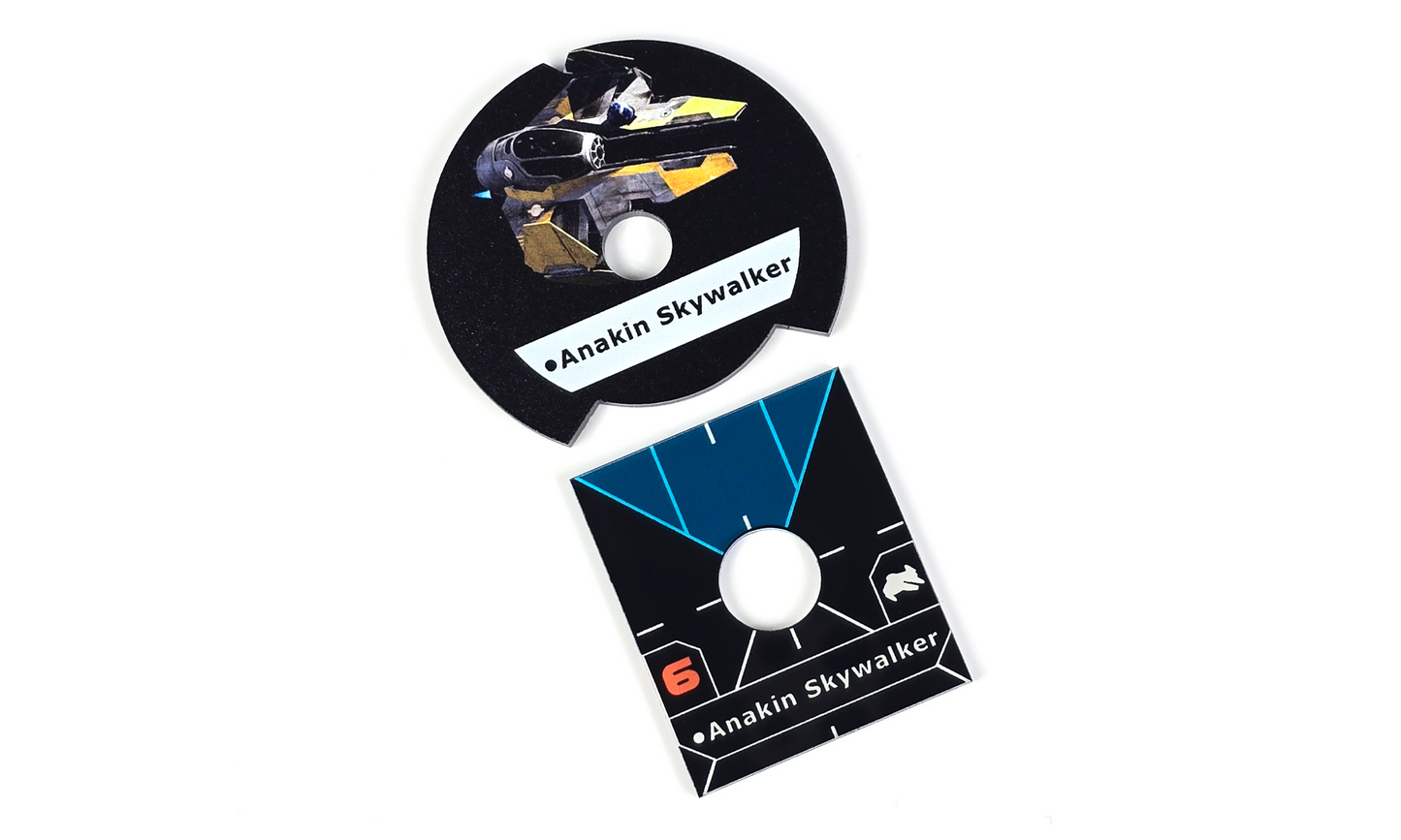 Star Wars X-Wing Compatible Dials and Ship Base Plates.