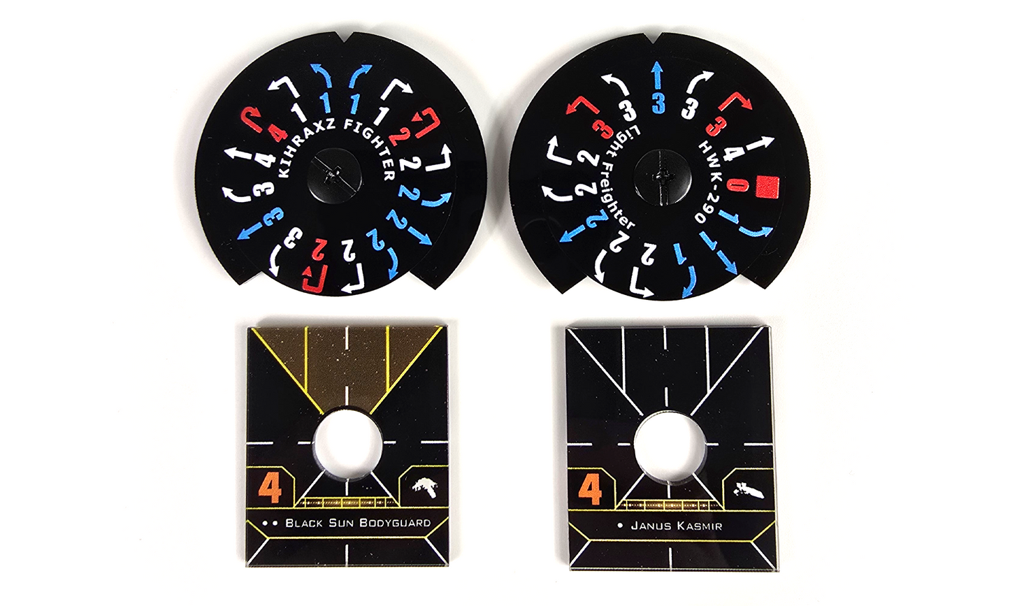 X2PO Scum Dials, Base Plates and Cards.