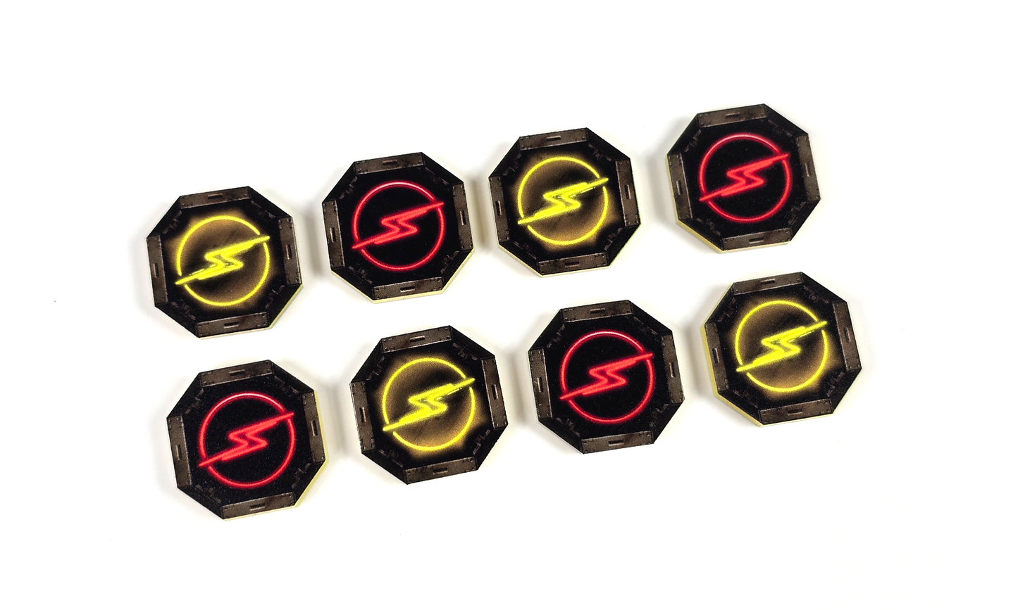 V2 Acrylic Colour Printed Charge Tokens (Double Sided) for Star Wars X-Wing. New Range