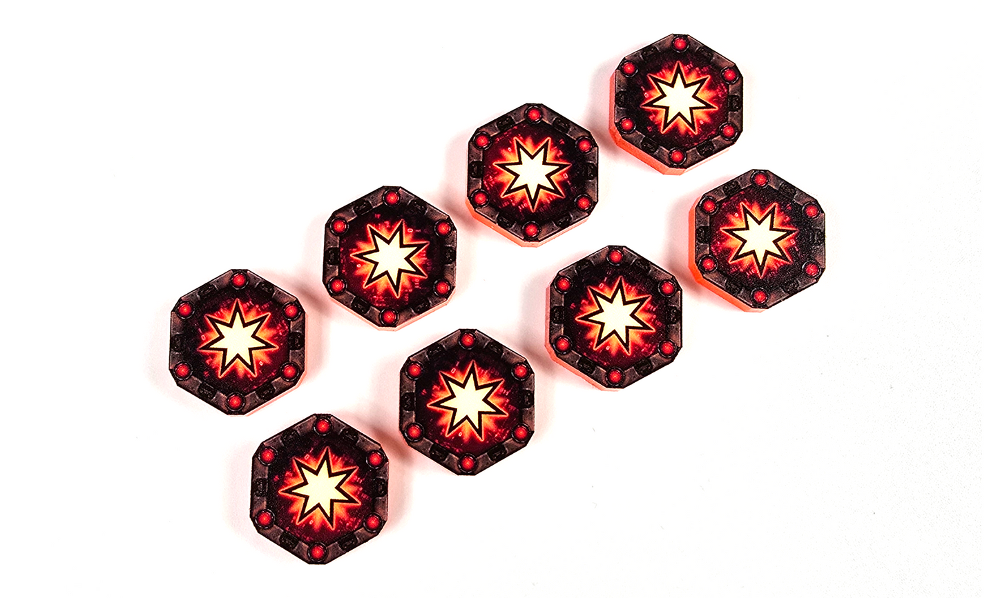V2 Acrylic Colour Printed Gaming Critical Tokens for Star Wars X-Wing. New Range