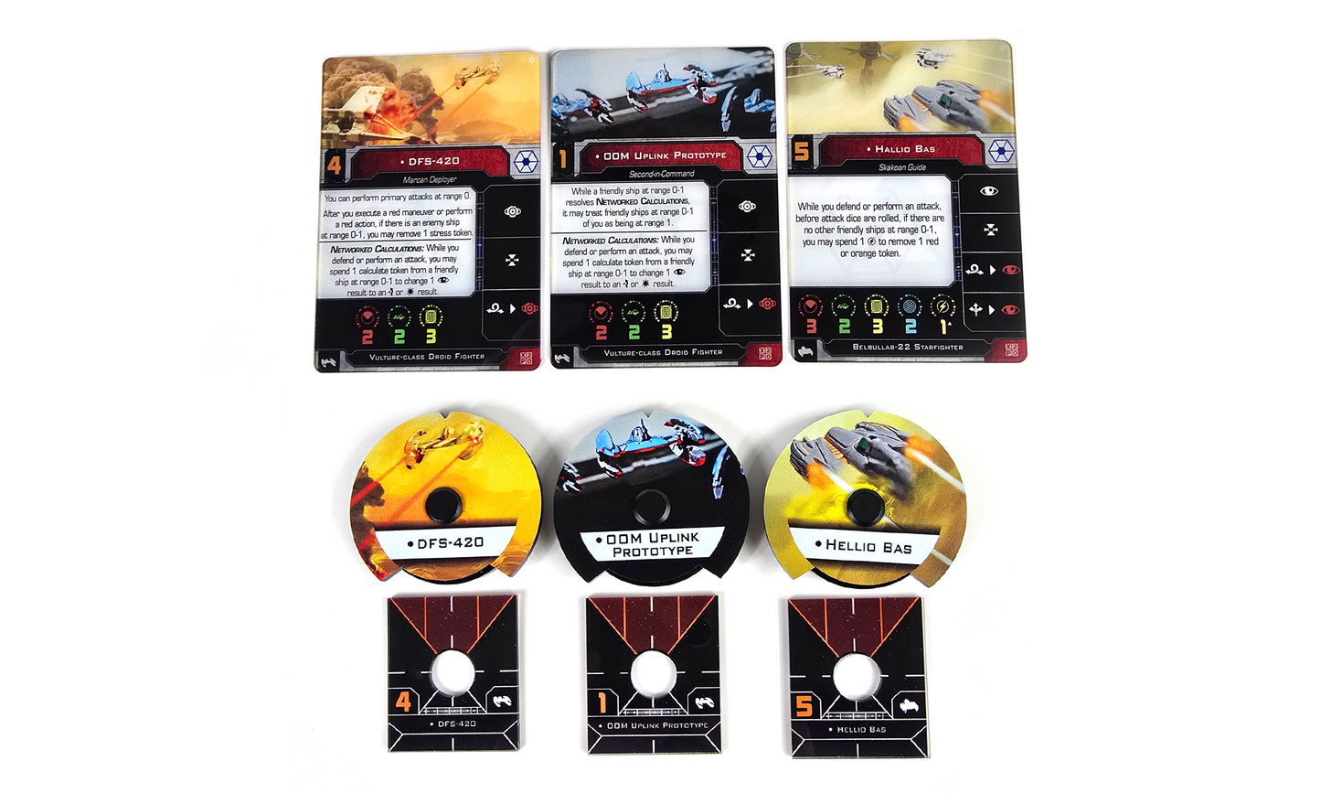 X2PO Separatists Dials, Base Plates and Cards.