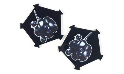 V2 Acrylic Colour Printed Gaming Focus Tokens for Star Wars X-Wing. DRK-1 Probe Droid Remote Tokens (2)