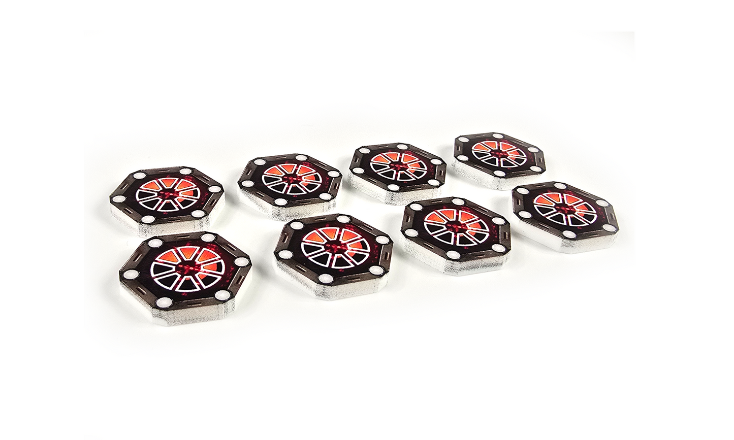 V2 Acrylic Colour Printed Gaming Delayed Fuses Tokens for Star Wars X-Wing. New Range