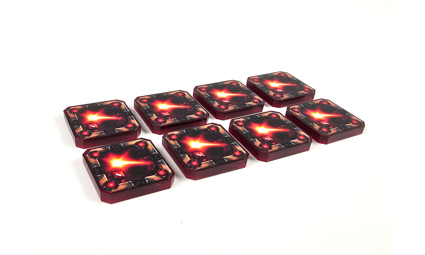 V2 Acrylic Colour Printed Gaming Deplete Tokens for Star Wars X-Wing. New Range