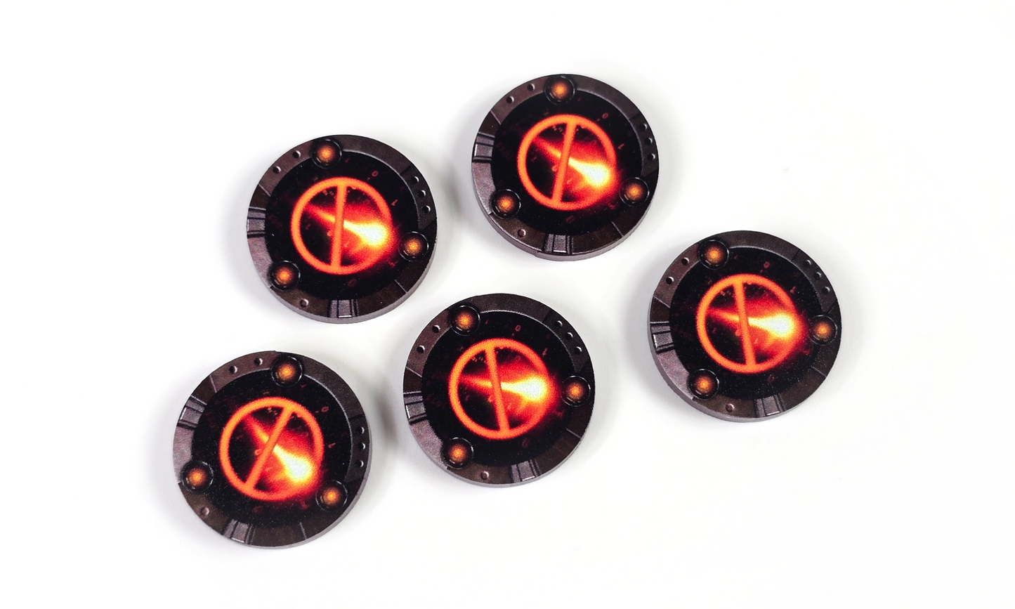 V2 Acrylic Colour Printed Gaming Disarm Tokens for Star Wars X-Wing. New Range