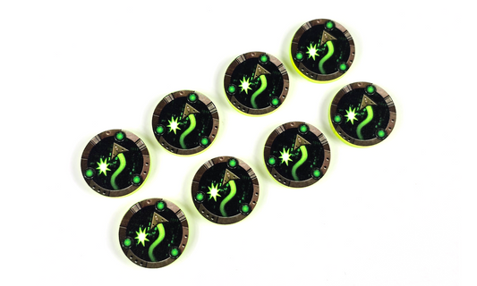 V2 Acrylic Colour Printed Gaming Evade Tokens for Star Wars X-Wing. New Range