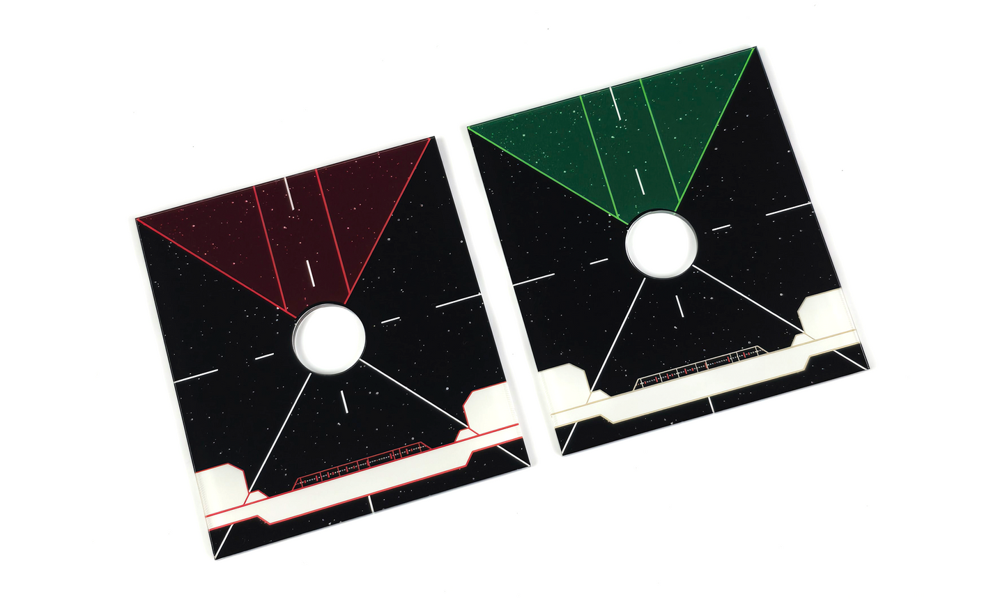 Generic Large Ship Base plates. Blank Ship, Pilot and Ship Initiative. Green and Red