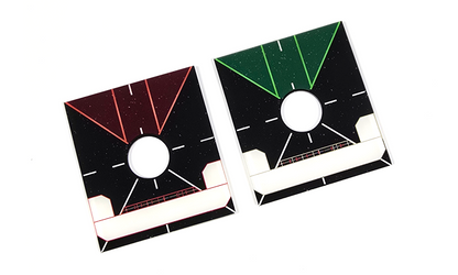 Generic Medium Ship Base plates. Blank Ship, Pilot and Ship Initiative. Green and Red
