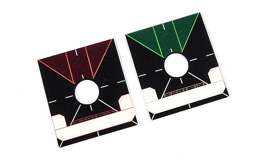 Generic Medium Ship Base plates. Blank Ship, Pilot and Ship Initiative. Green and Red