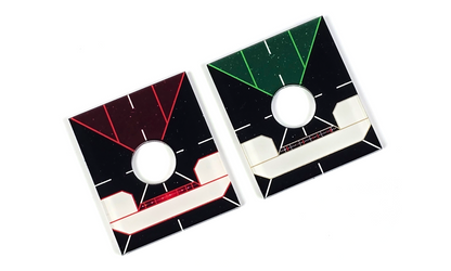 Generic Small Ship Base plates. Blank Ship, Pilot and Ship Initiative. Green or Red