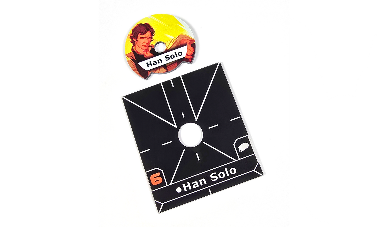 Star Wars X-Wing Compatible Dials and Ship Base Plates.
