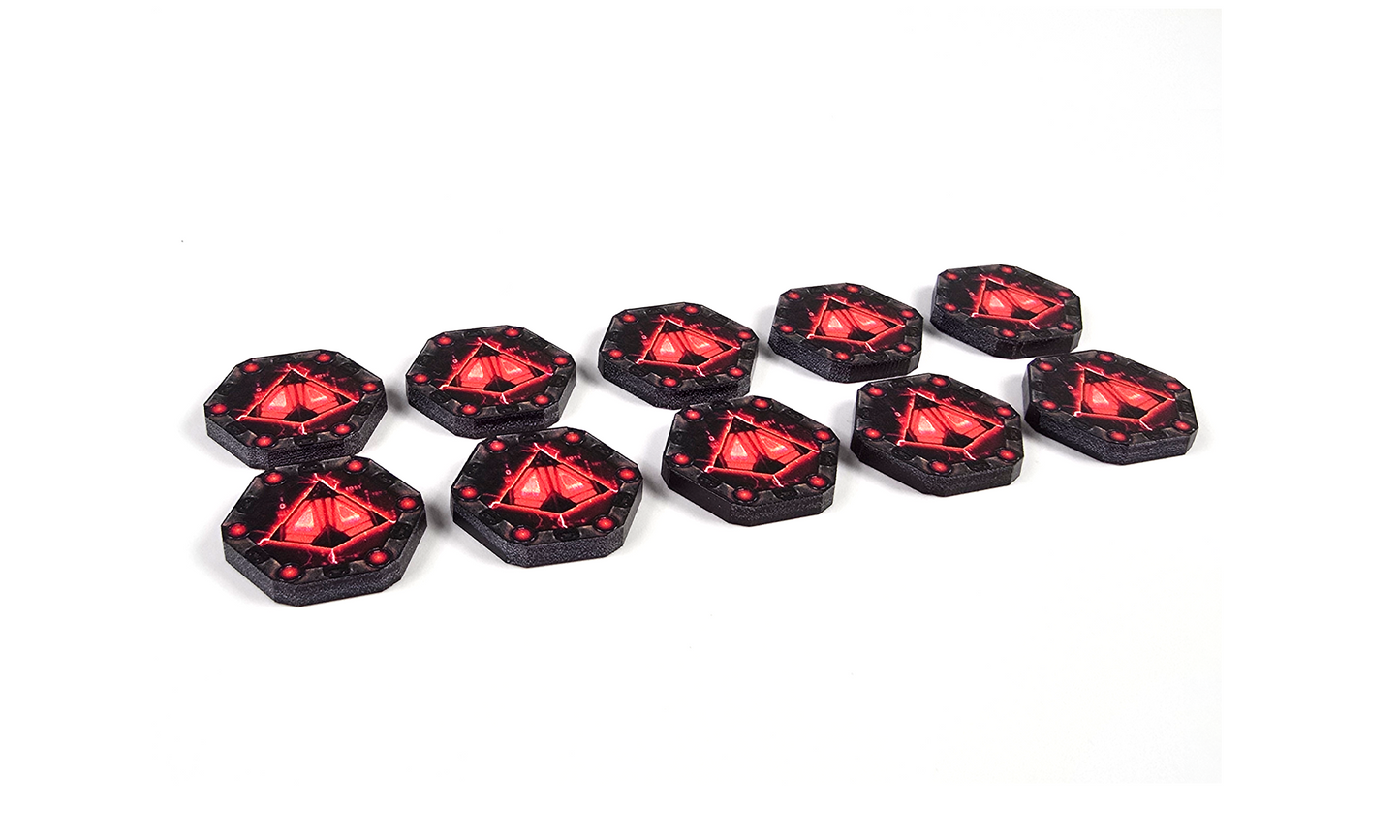 V2 Acrylic Colour Printed Gaming. Holocron/Acient Knowledge Tokens for Star Wars X-Wing. New Range