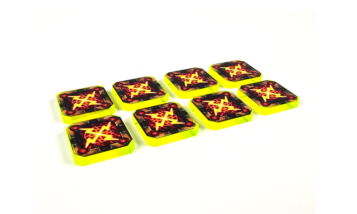 V2 Acrylic Colour Printed Gaming ION Tokens for Star Wars X-Wing. New Range