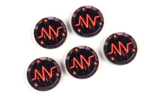 V2 Acrylic Colour Printed Gaming Jamming Tokens for Star Wars X-Wing. New Range