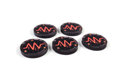 V2 Acrylic Colour Printed Gaming Jamming Tokens for Star Wars X-Wing. New Range